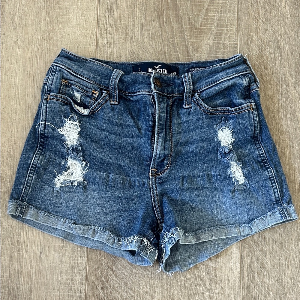 Hollister Women's Distressed Blue Jean Shorts